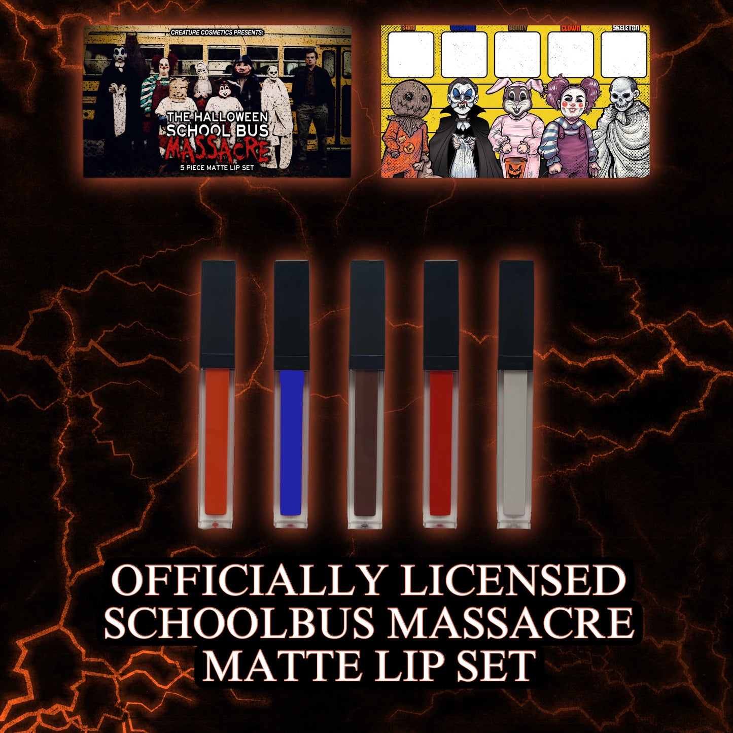 HALLOWEEN SCHOOL BUS MASSACRE LIP SET (FINAL SALE, CLEARANCE)