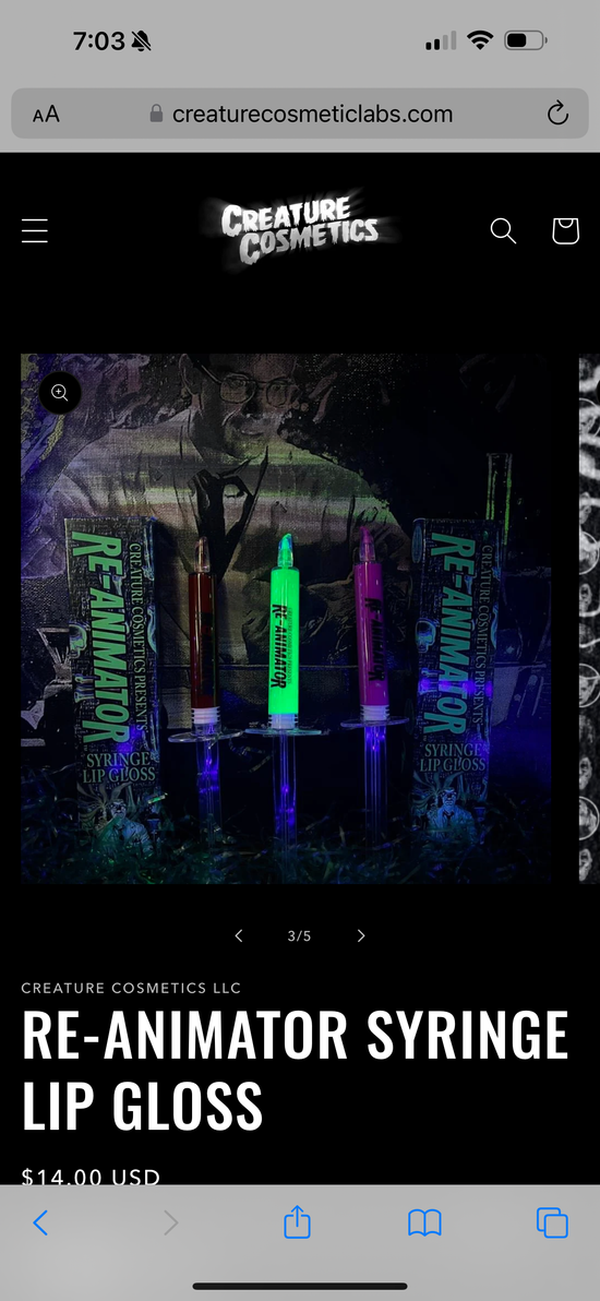 RE-ANIMATOR SYRINGE LIP GLOSS – Creature Cosmetics LLC